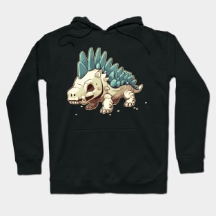 Scary Chibi Stegosaurus Isometric Dinosaur monster Hoodie